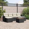 vidaXL Garden Sofa Set Black PE rattan Large Adjustable Feet