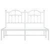 vidaXL Bed Frame White Powder-Coated Steel Double Bed Frame