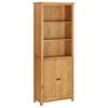vidaXL Bookcase Natural Oak Solid Oak Wood, MDF Medium Bookcase