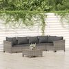 vidaXL Garden Lounge Set Grey PE rattan, powder-coated steel Large