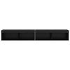vidaXL TV Wall Cabinets with LED Strip Lights Panama 2 pcs Black Oak