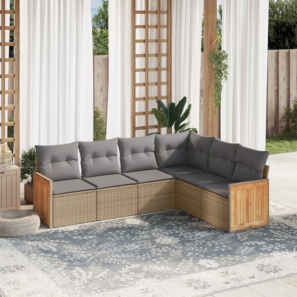 vidaXL Garden Sofa Set Beige, Light Grey