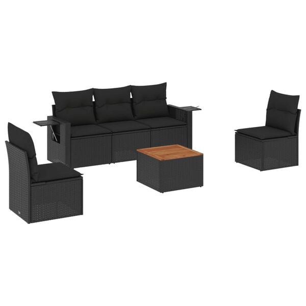 vidaXL Garden Sofa Set Black