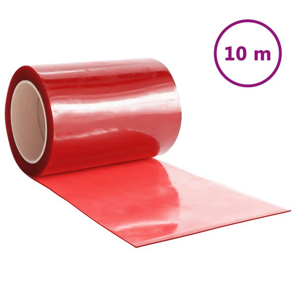 vidaXL Door Curtain Red 11.81"x0.1" 32.8' PVC