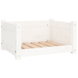 vidaXL Dog Bed White Solid pine wood 21.9 x 17.9 x 11.0 in