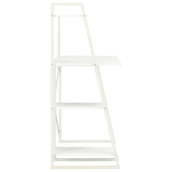 vidaXL Desk White Engineered wood, Powder-coated steel Medium