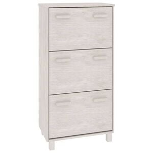 vidaXL Shoe Cabinet White Solid pine wood, MDF, plastic Medium