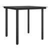 vidaXL Garden Dining Set Black, Dark Grey PE Rattan, Steel, Tempered Glass