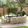 vidaXL Garden Dining Set 9 pcs Beige Poly Rattan