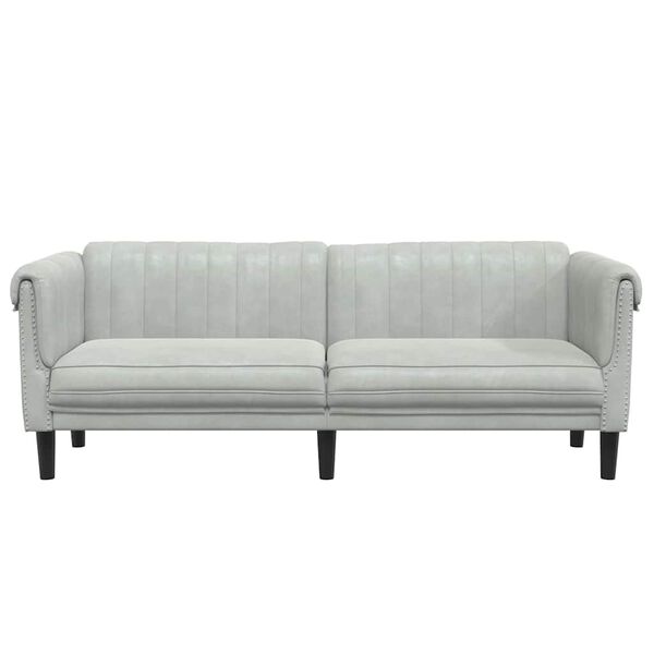 vidaXL Sofa Light Grey Velvet (100% polyester), plywood, solid wood