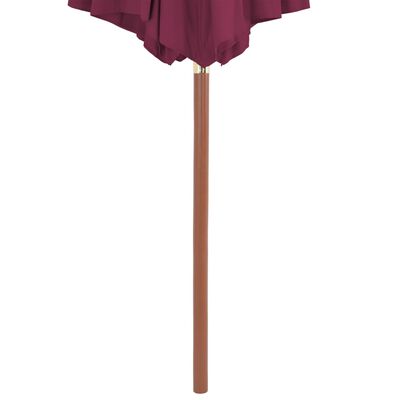vidaXL Outdoor Parasol with Wooden Pole 118.1" Bordeaux Red