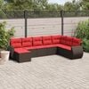 vidaXL 8 Piece Garden Sofa Set with Cushions Brown Poly Rattan