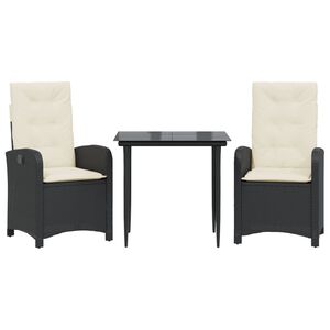 vidaXL Garden Dining Set Black