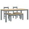 vidaXL Dining Set Panama Grey Solid Pinewood with Honey Wax Finish