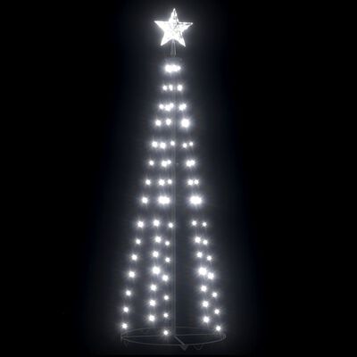 vidaXL Christmas Cone Tree Cold White 84 LEDs 19.7"x59.1"