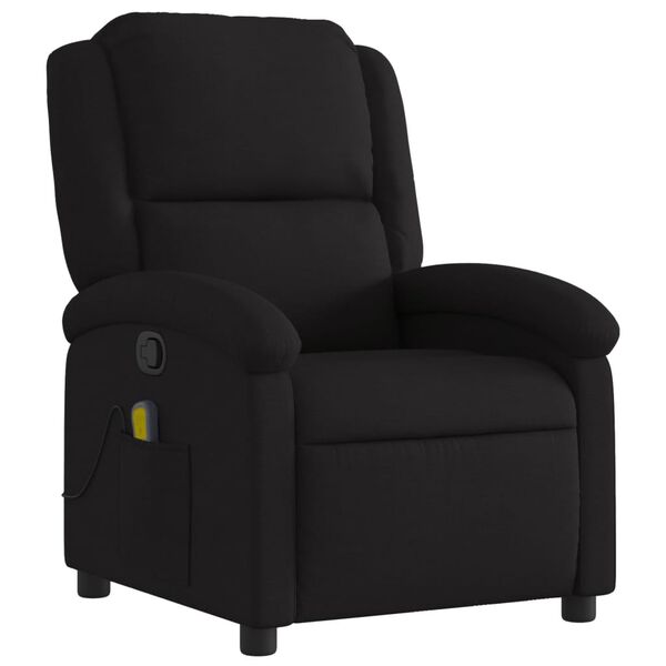 vidaXL Massage Recliner Chair Black Fabric (100% polyester), metal, plywood