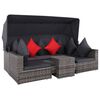 vidaXL Rattan Sofa Set Grey & Dark Grey