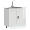 vidaXL Sink Base Cabinet High gloss white Engineered wood Medium