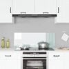 vidaXL Kitchen Backsplash White 43.31 x 15.75 x 0.24 in Tempered Glass