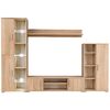 vidaXL TV Wall Unit Sonoma oak Engineered wood, Metal Large TV Wall Unit
