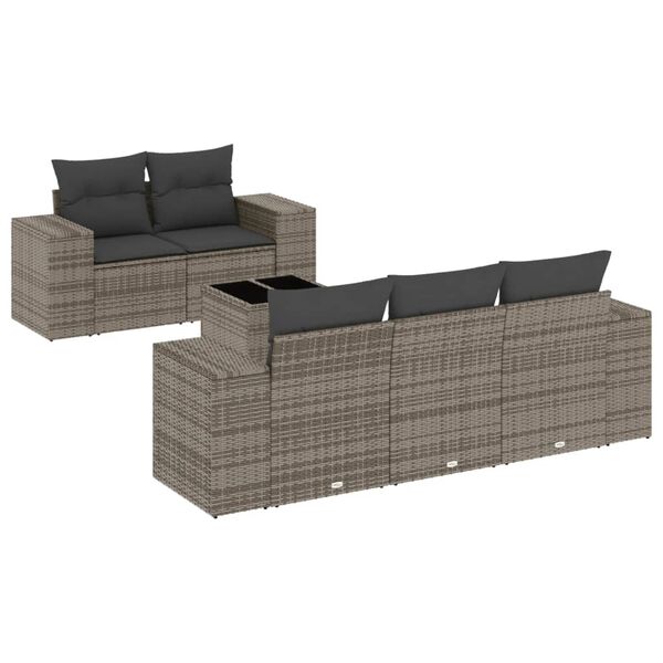 vidaXL Garden Sofa Set Grey, Dark Grey