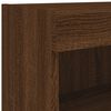 vidaXL 6 Piece TV Wall Stand Set with LED Lights Brown Oak