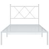 vidaXL Bed Frame White Powder-Coated Steel Single Bed Frame