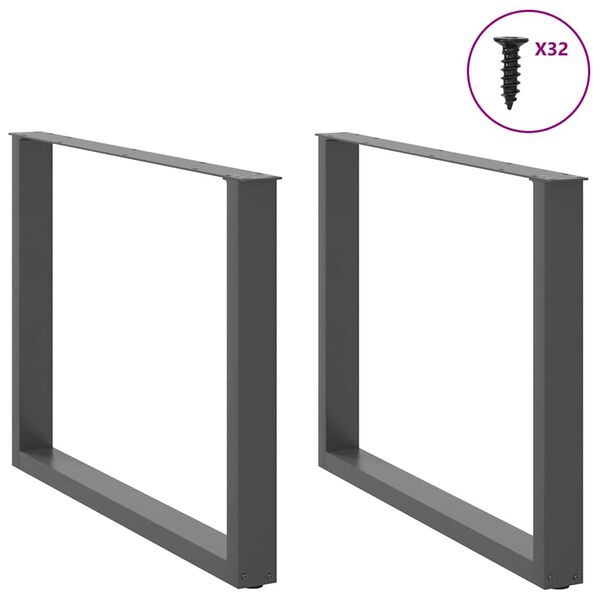vidaXL Coffee Table Leg Set of 2 Anthracite Powder-Coated Steel Medium