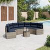 vidaXL Patio Sofa Gray, Navy Blue