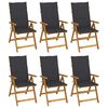 vidaXL Garden Chair Set of 6 Anthracite, Brown