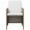 vidaXL Garden Chair Set of 4 Beige and Cream White