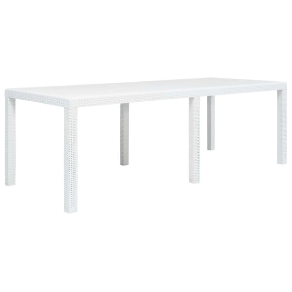 vidaXL Garden Table White Plastic Large Lightweight Garden Table