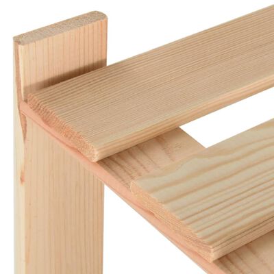 vidaXL 3-Tier Storage Rack 31.5"x11.2"x35.4" Solid Wood Pine