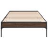vidaXL Bed Frame Brown oak Engineered wood, Metal Single Durable