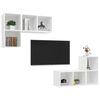 vidaXL Wall-mounted TV Stands 4 Pcs White Engineered Wood