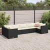 vidaXL Patio Lounge Set Black, Cream