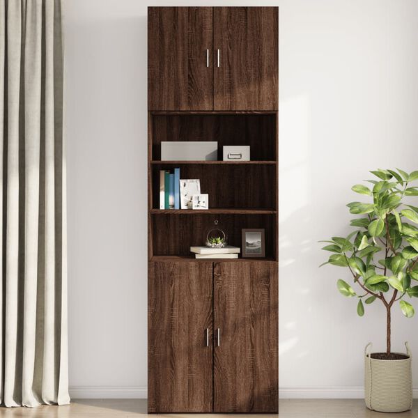vidaXL Wall Cabinet Brown oak Engineered wood Medium Wall Cabinet