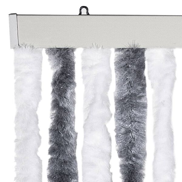 vidaXL Insect Curtain Grey and White 35.4x78.7" Chenille