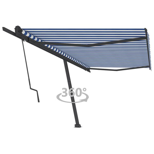 vidaXL Retractable Awning Blue and White