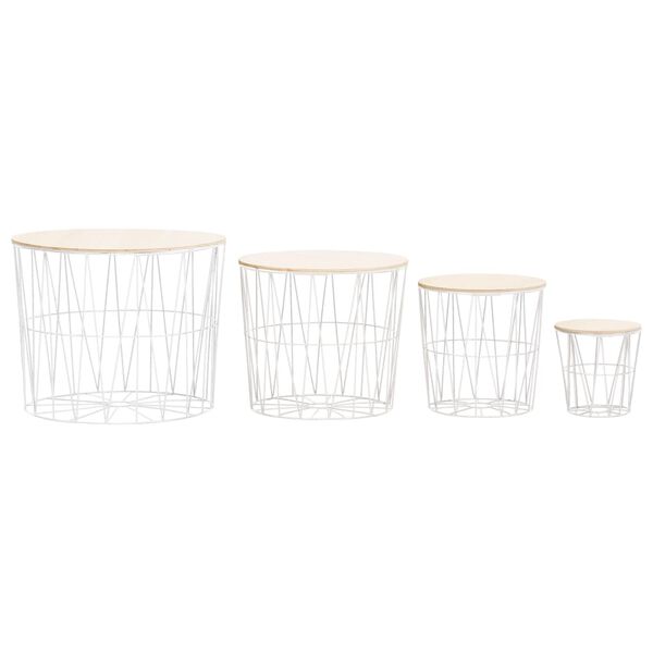 vidaXL Coffee Table 4 pcs White