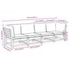 vidaXL Garden Lounge Set Natural Wood Solid Acacia Wood 4 Seater Modular