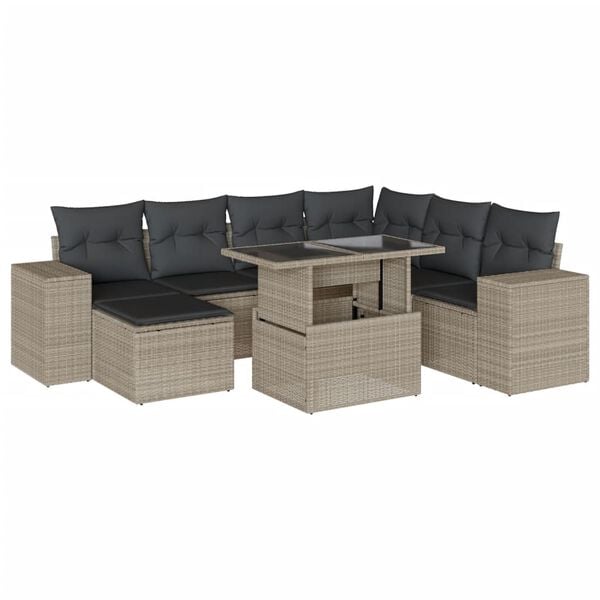 vidaXL Garden Sofa Set Light Grey