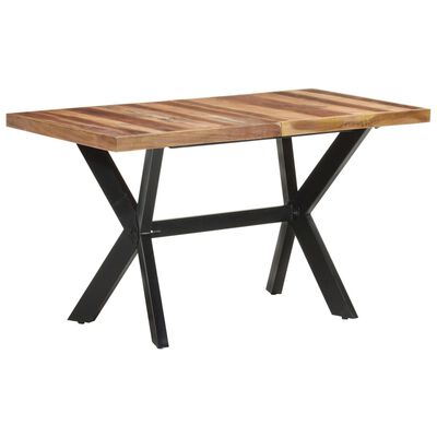 vidaXL Dining Table 55.1"x27.6"x29.5" Solid Wood with Honey Finish