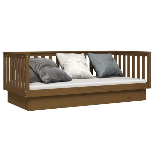 vidaXL Day Bed Honey brown Solid pine wood 35.4 x 79 in mattress size