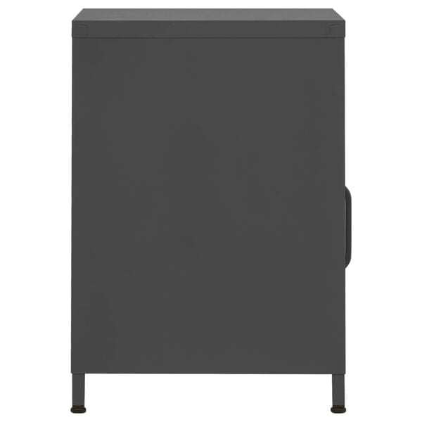 vidaXL Nightstand Anthracite 13.8x13.8x20.1" Steel