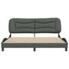 vidaXL Bed Frame Dark Gray Polyester, Solid Pine Wood, Plywood King