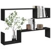 vidaXL Wall Shelf Set of 2 Black Engineered wood