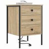 vidaXL Bedside Cabinet with Drawer Sonoma Oak 16.54 x 16.14 x 24.02 in