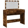 vidaXL Dressing Table Smoked oak Engineered wood, Glass Medium
