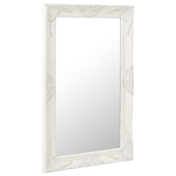 vidaXL Wall Mirror White Wood, glass, engineered wood 19.7 x 31.5 in
